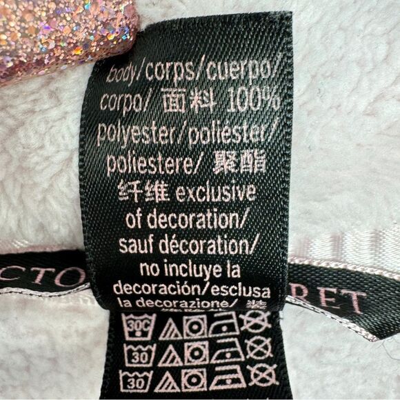 Victoria’s Secret Embroidered Plush Fleece Shortie Robe Lilac XS Small - Picture 11 of 12
